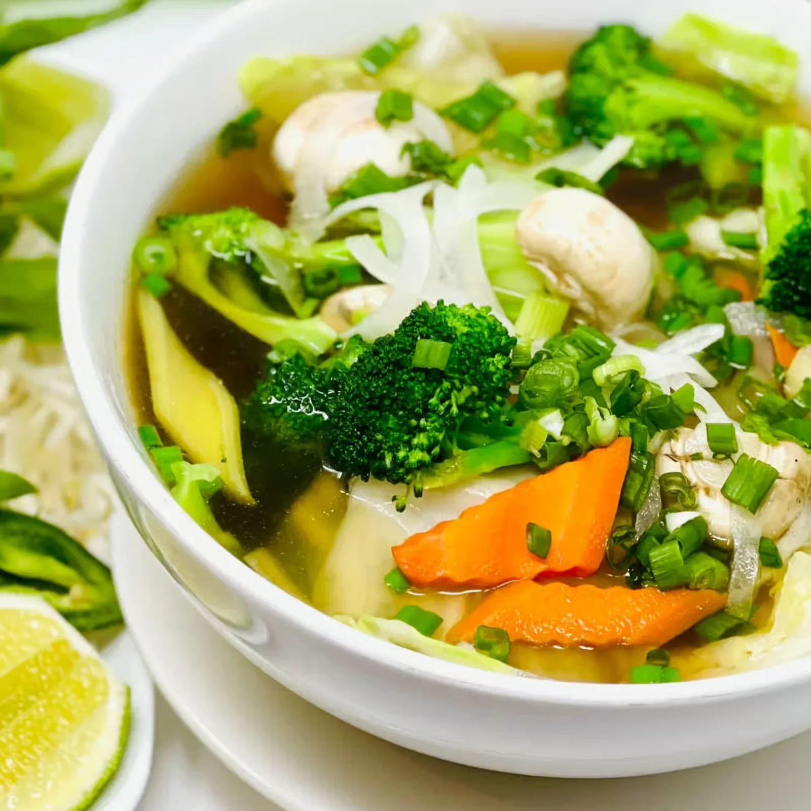 P15. Veggies Tofu with Chicken Broth Pho